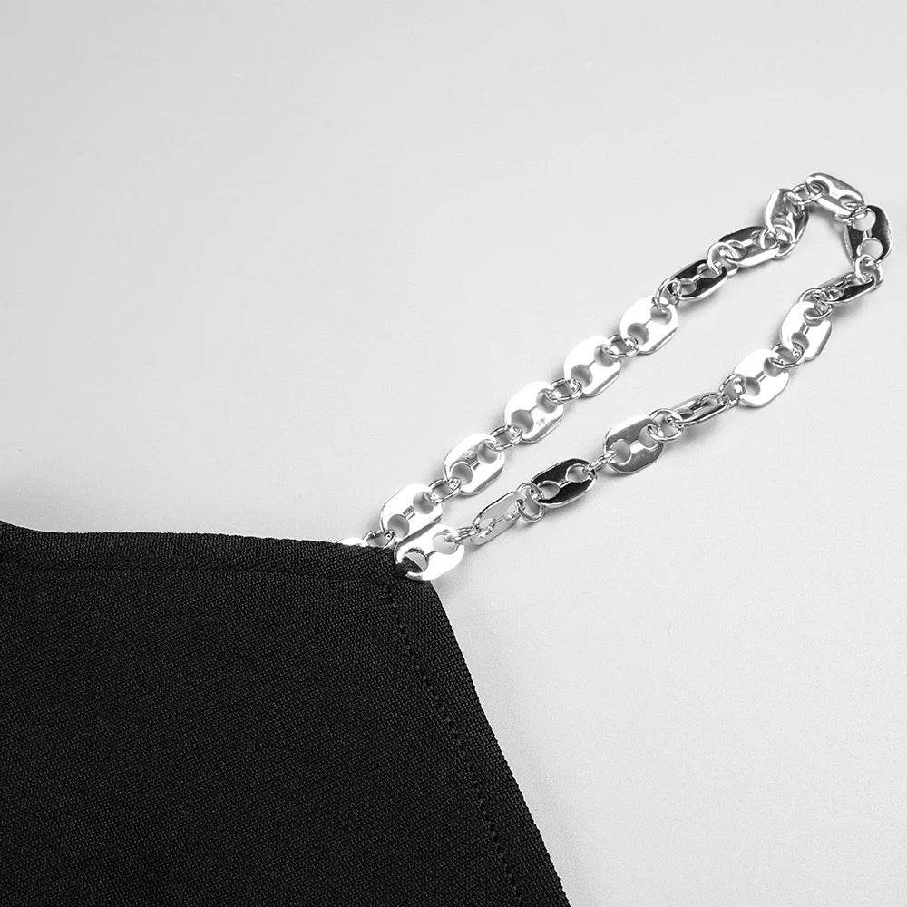 Italian Noodle Strap Sleeveless Waistchain dress - REBECATHELABEL