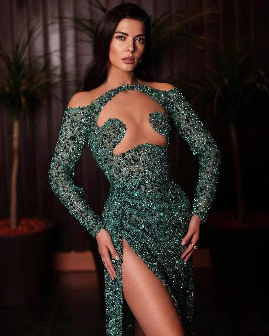 Kadesha sequin floor length dress - REBECATHELABEL