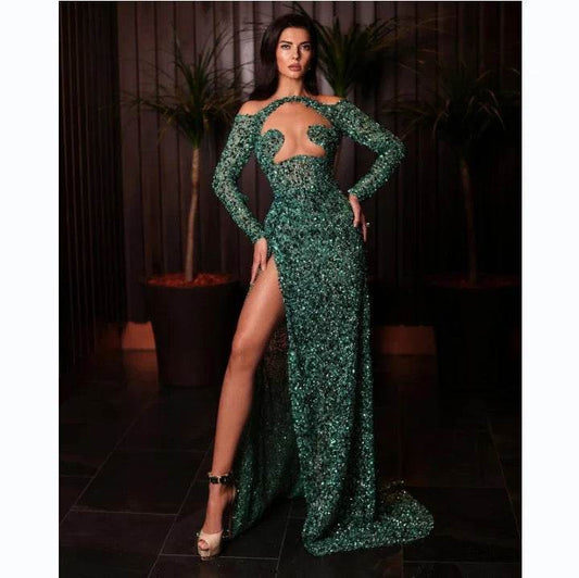 Kadesha sequin floor length dress - REBECATHELABEL