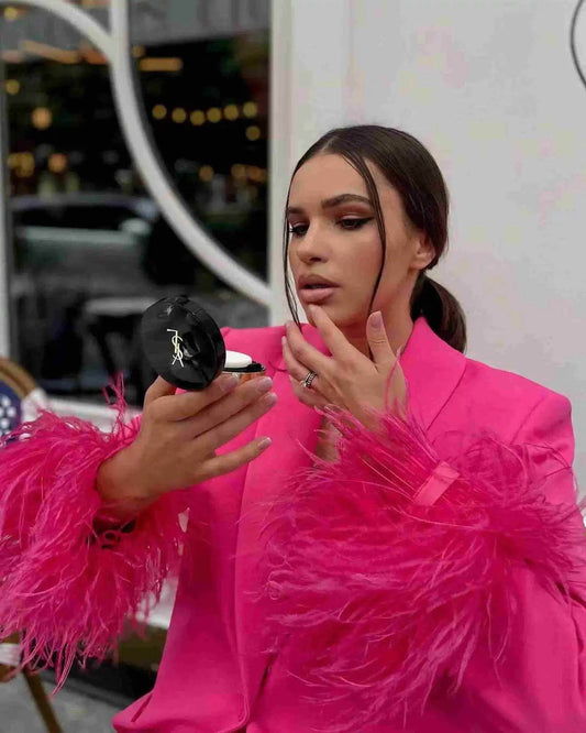 Karah feather blazer - REBECATHELABEL