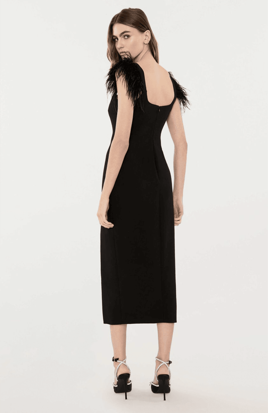 Karina feather midi dress - REBECATHELABEL