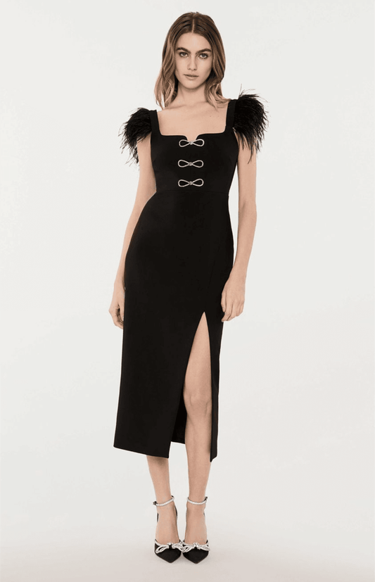 Karina feather midi dress - REBECATHELABEL
