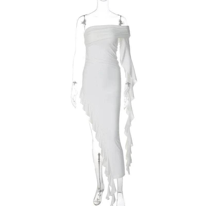 Kiana white midi dress - REBECATHELABEL