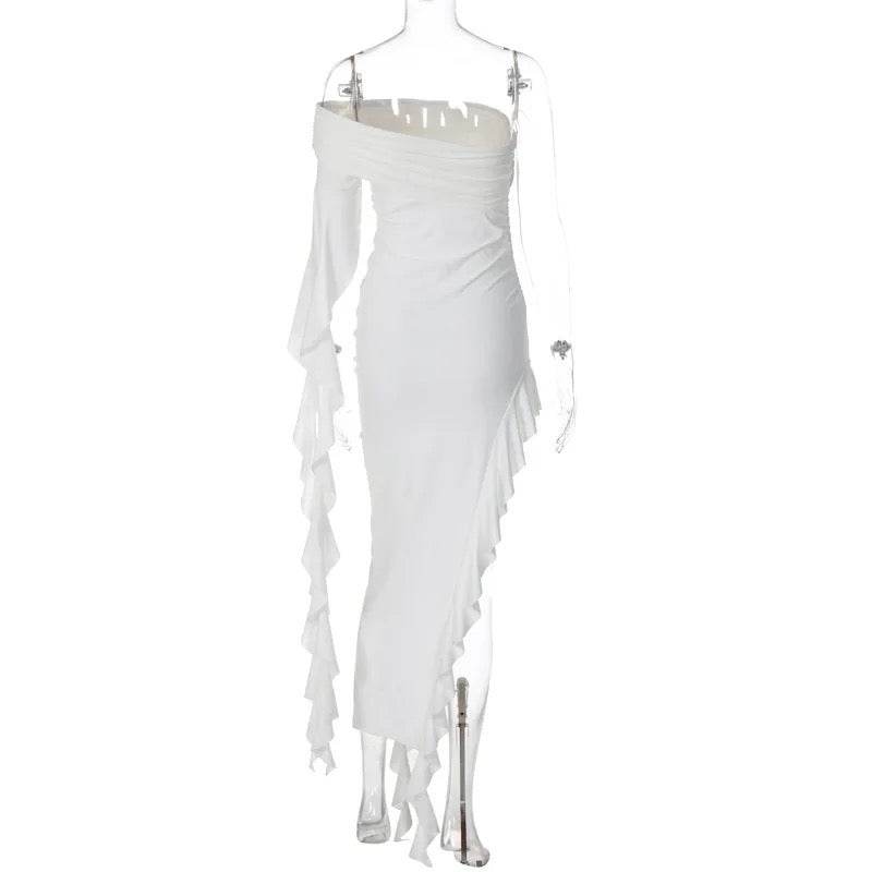 Kiana white midi dress - REBECATHELABEL