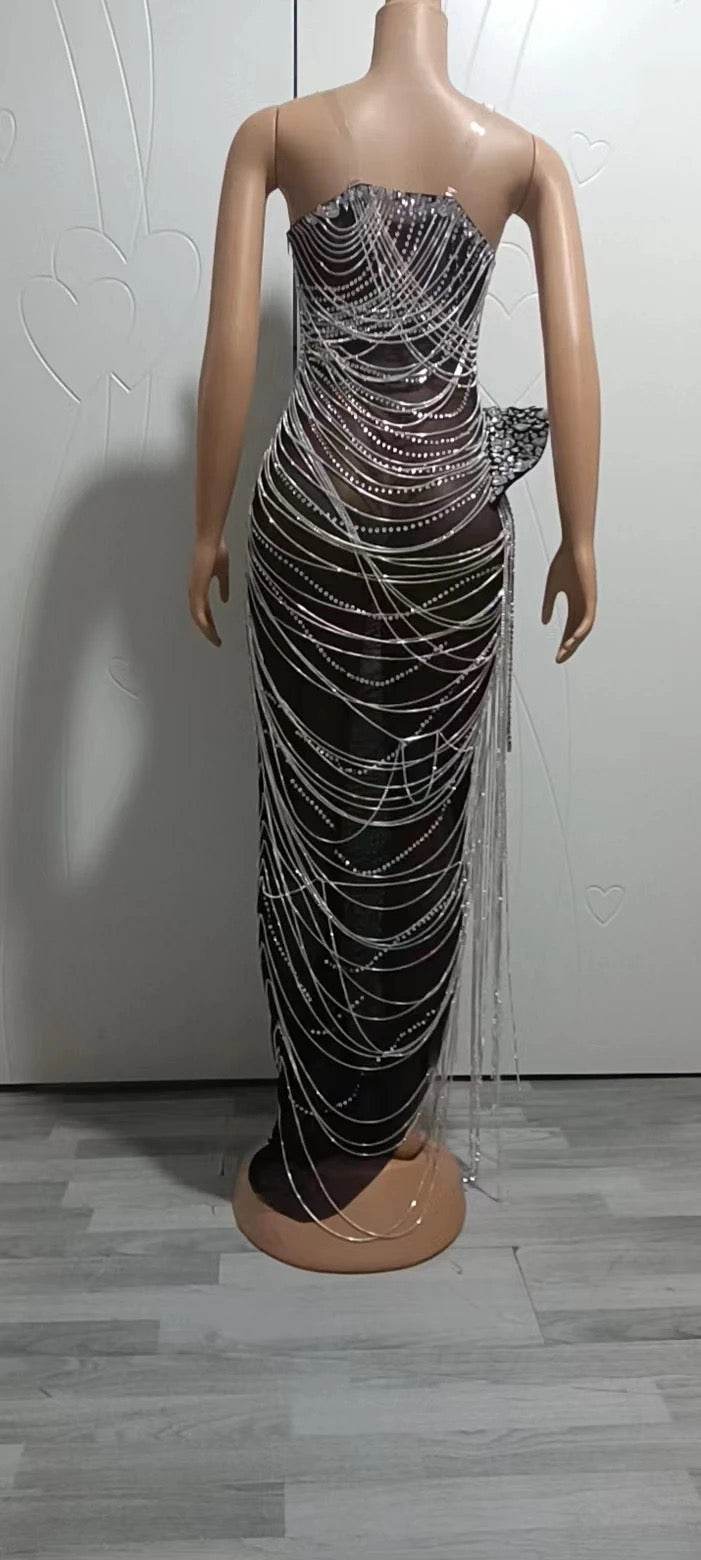 Kimmy rhinestone dress - REBECATHELABEL