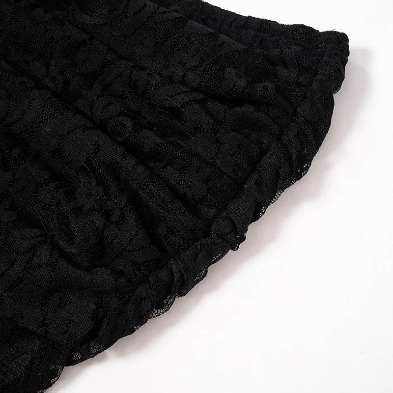 Lace Collared Long Sleeve Top Bell Bottom Pants Casual Two Piece Set - REBECATHELABEL