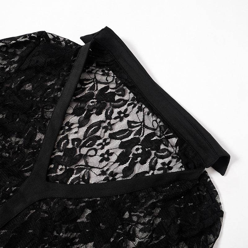 Lace Collared Long Sleeve Top Bell Bottom Pants Casual Two Piece Set - REBECATHELABEL