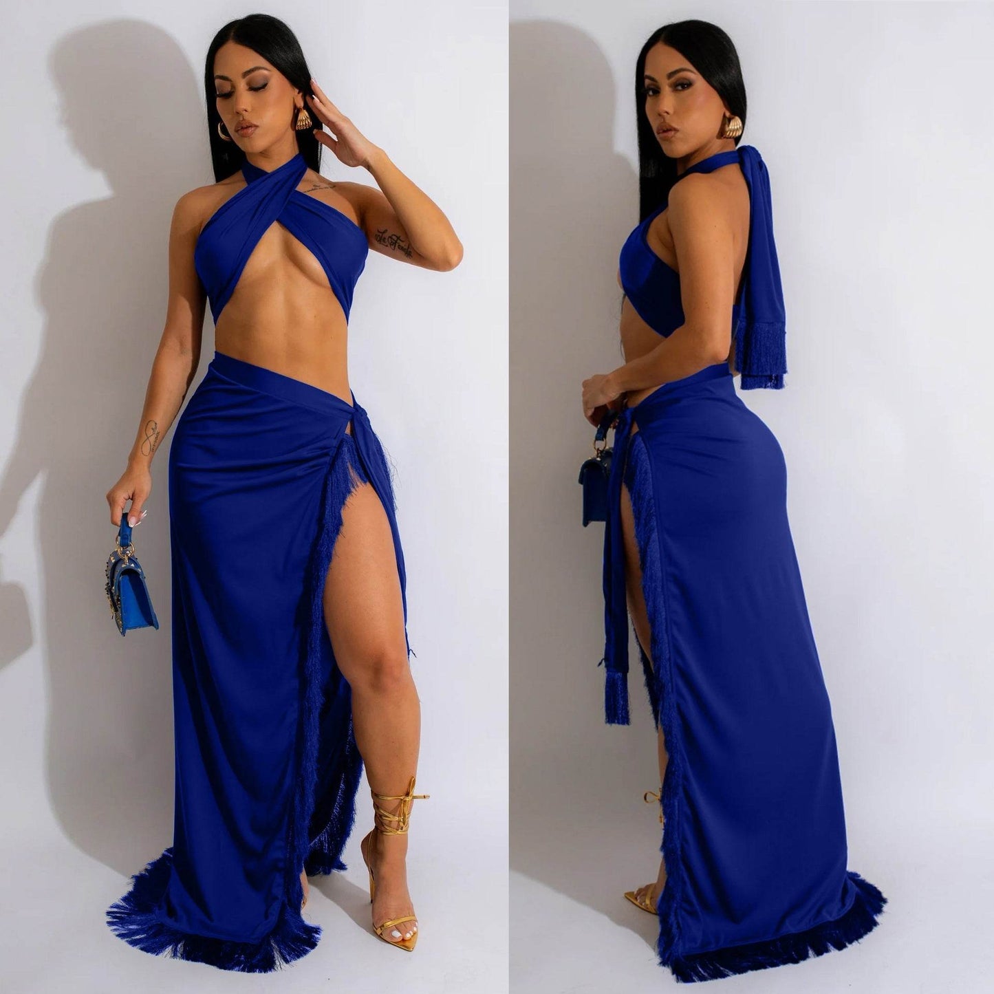 Lace Tassel Two Piece Skirt Set - REBECATHELABEL