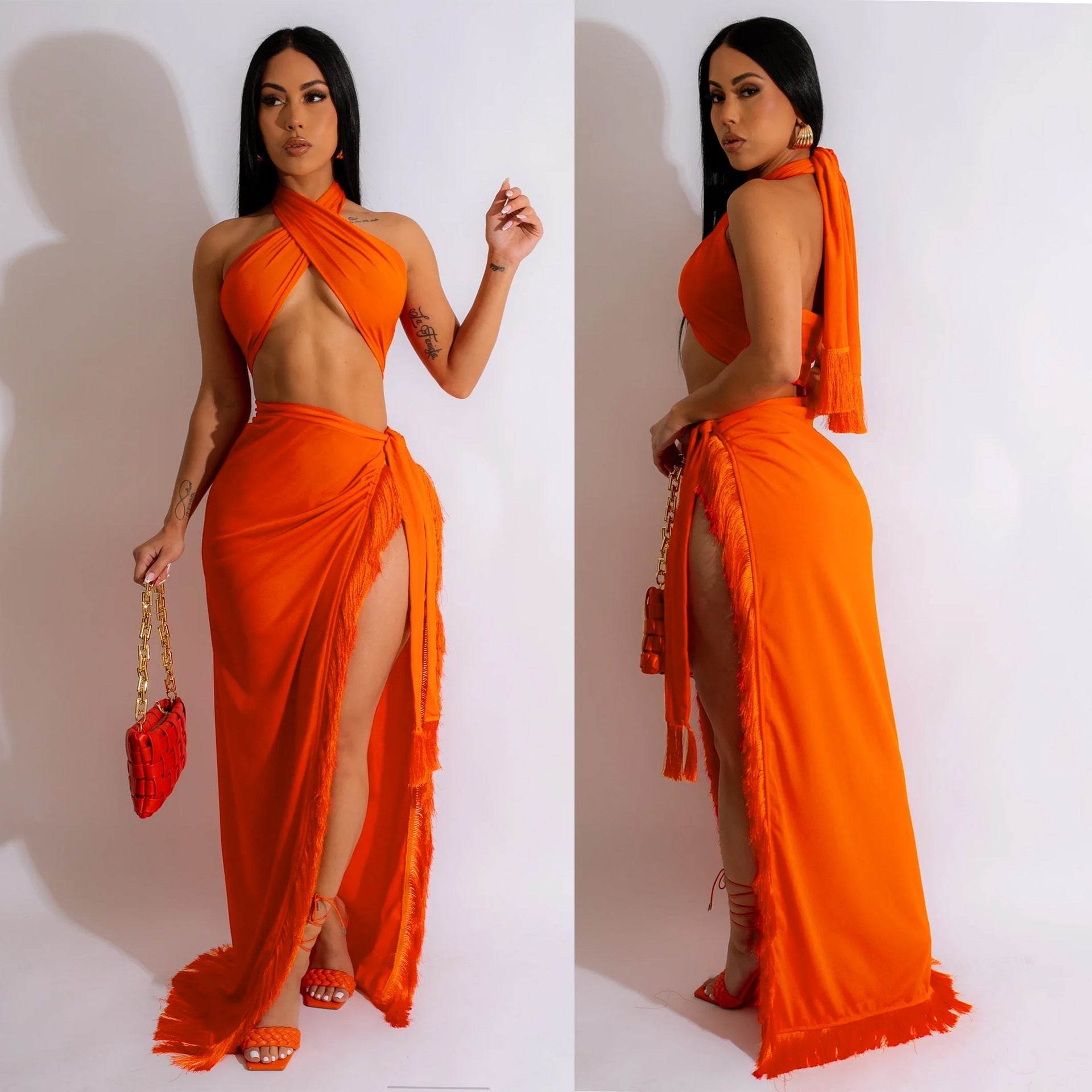 Lace Tassel Two Piece Skirt Set - REBECATHELABEL