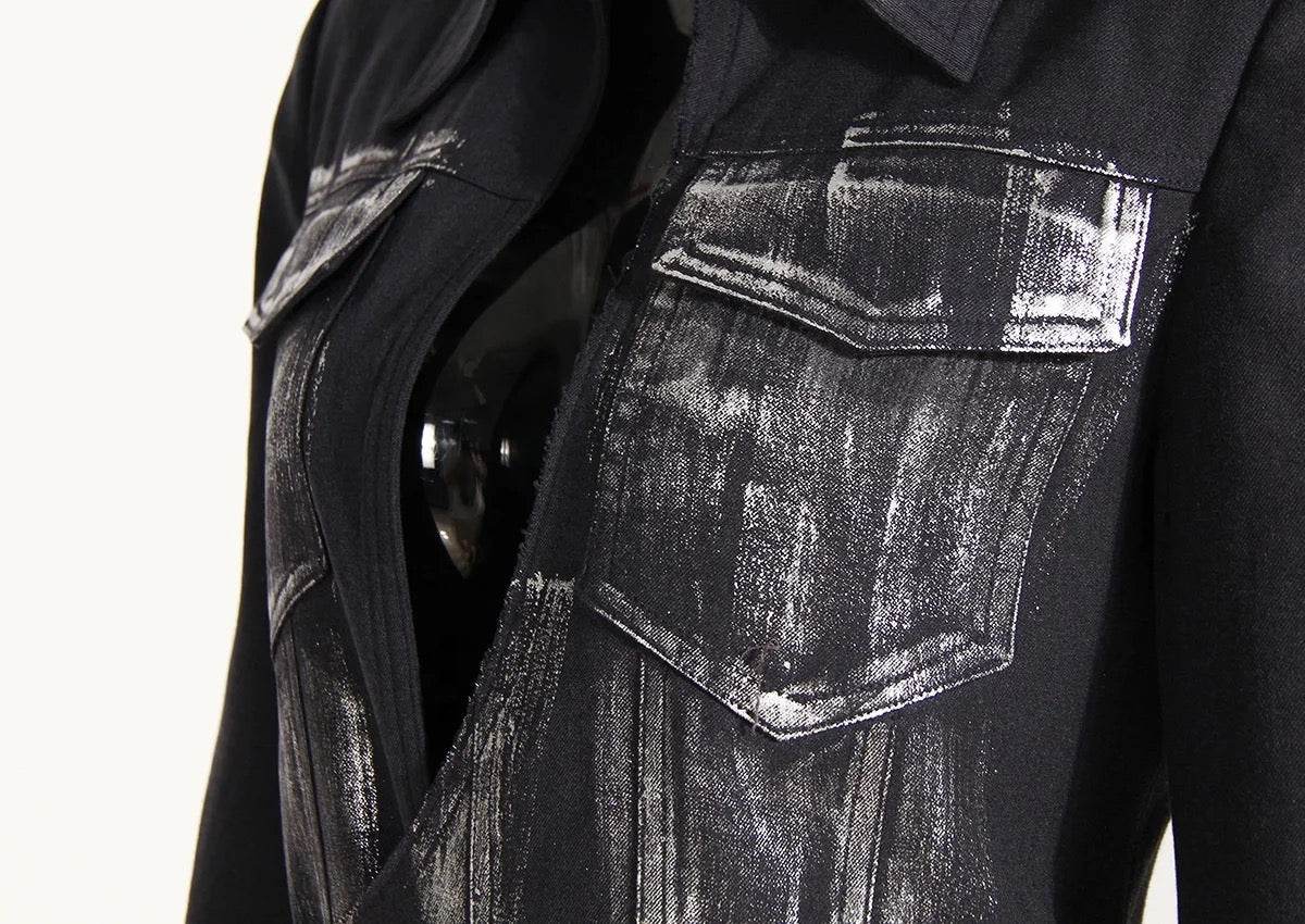 Lapel Long Sleeve Loose Fit Jacket - REBECATHELABEL