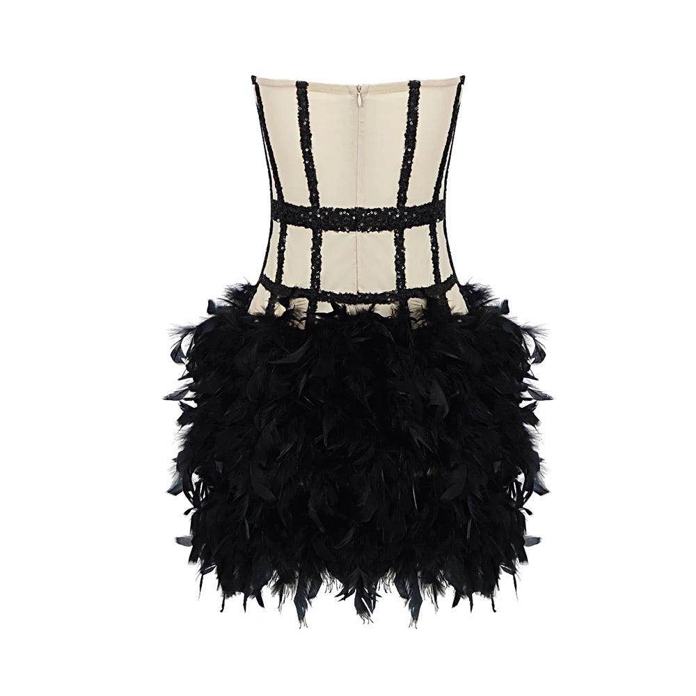 Licia feather mini dress - REBECATHELABEL