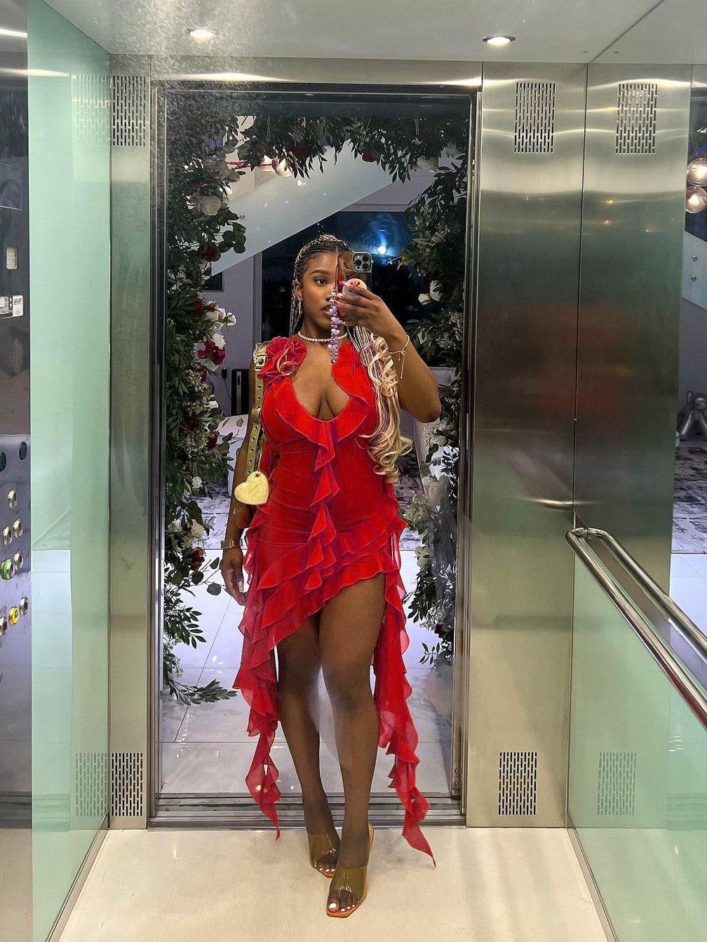 Light Transparent Irregular Ruffle Dress - REBECATHELABEL