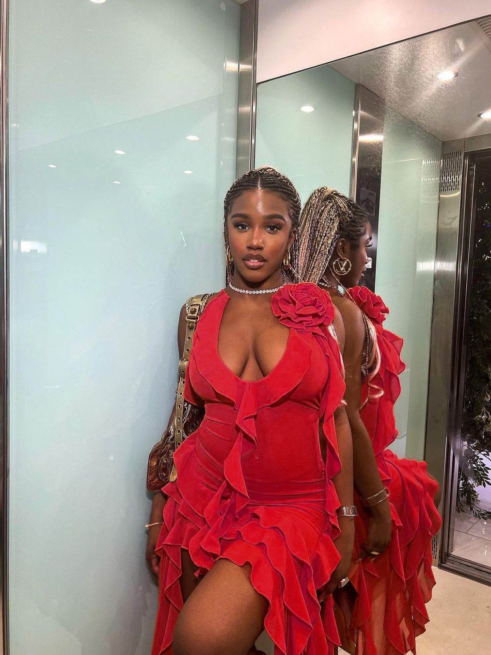 Light Transparent Irregular Ruffle Dress - REBECATHELABEL