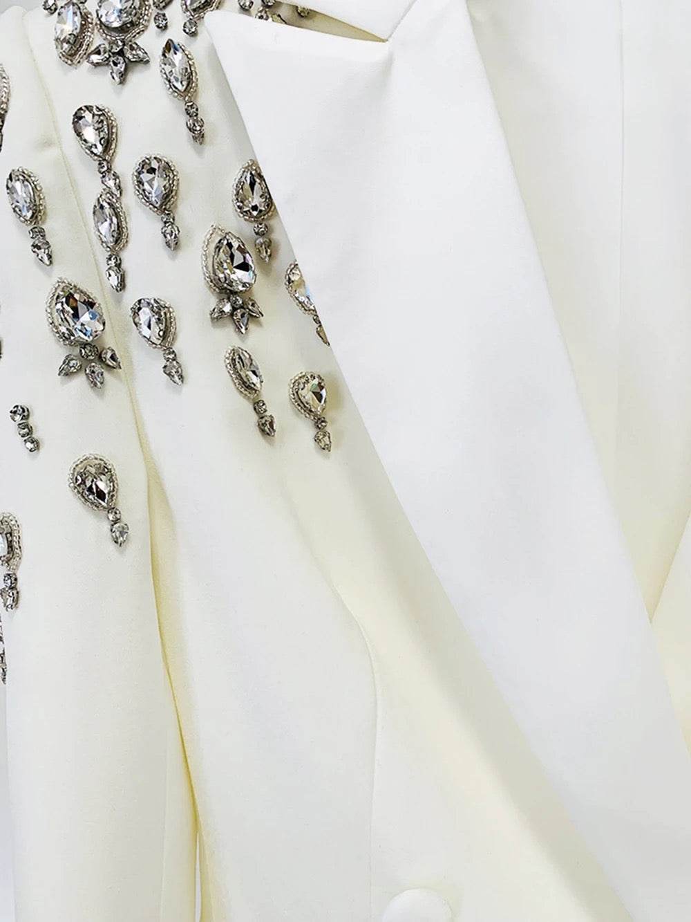 Long Sleeve Luxury Diamond Sexy V-Neck blazer - REBECATHELABEL