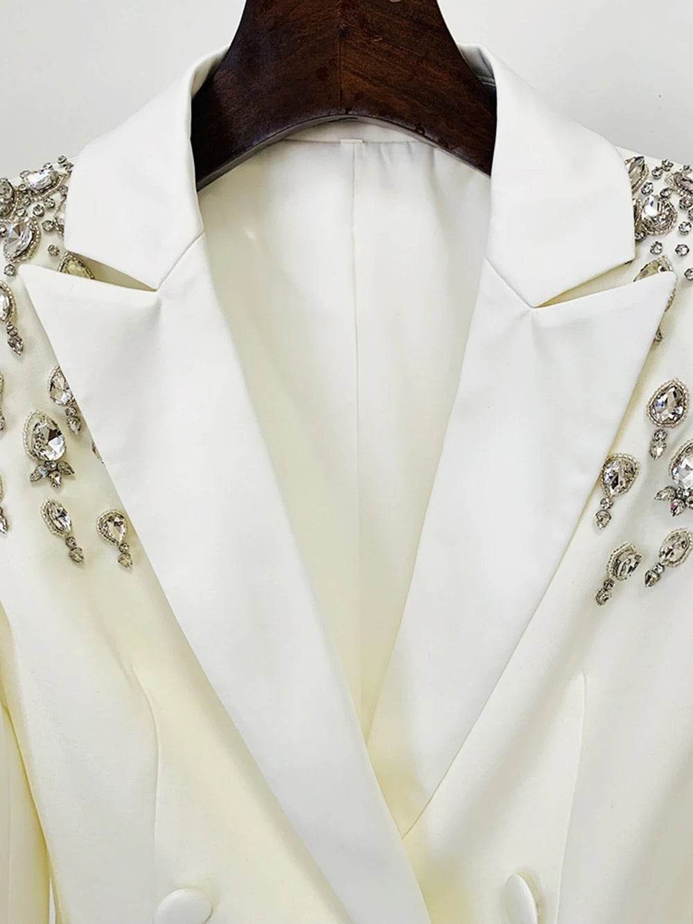 Long Sleeve Luxury Diamond Sexy V-Neck blazer - REBECATHELABEL