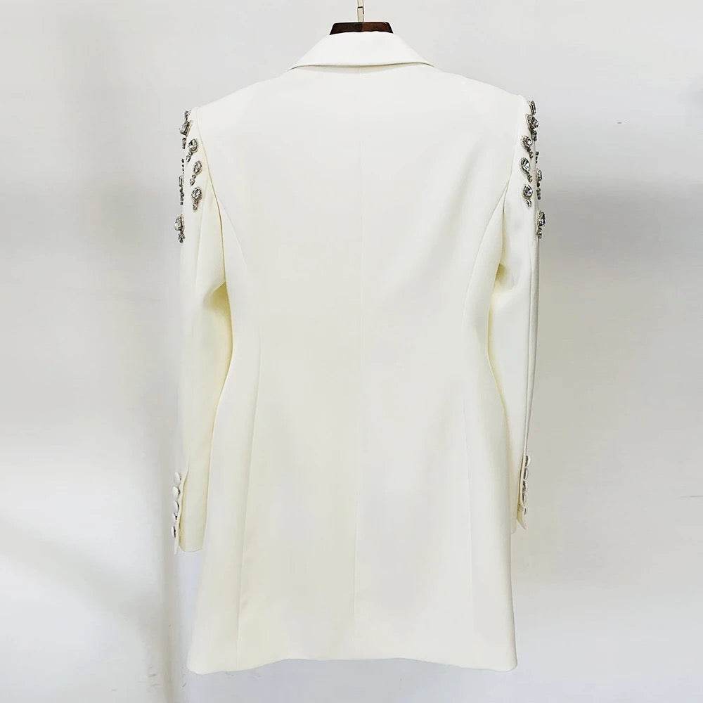 Long Sleeve Luxury Diamond Sexy V-Neck blazer - REBECATHELABEL