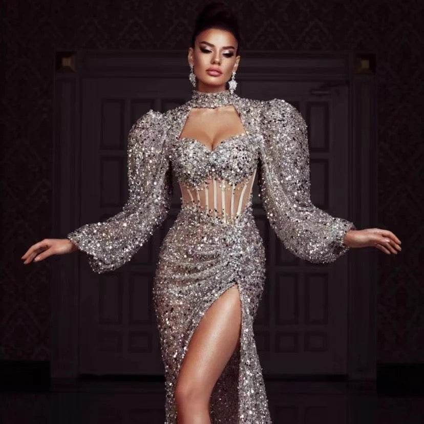 Lorah sequin floor length dress - REBECATHELABEL