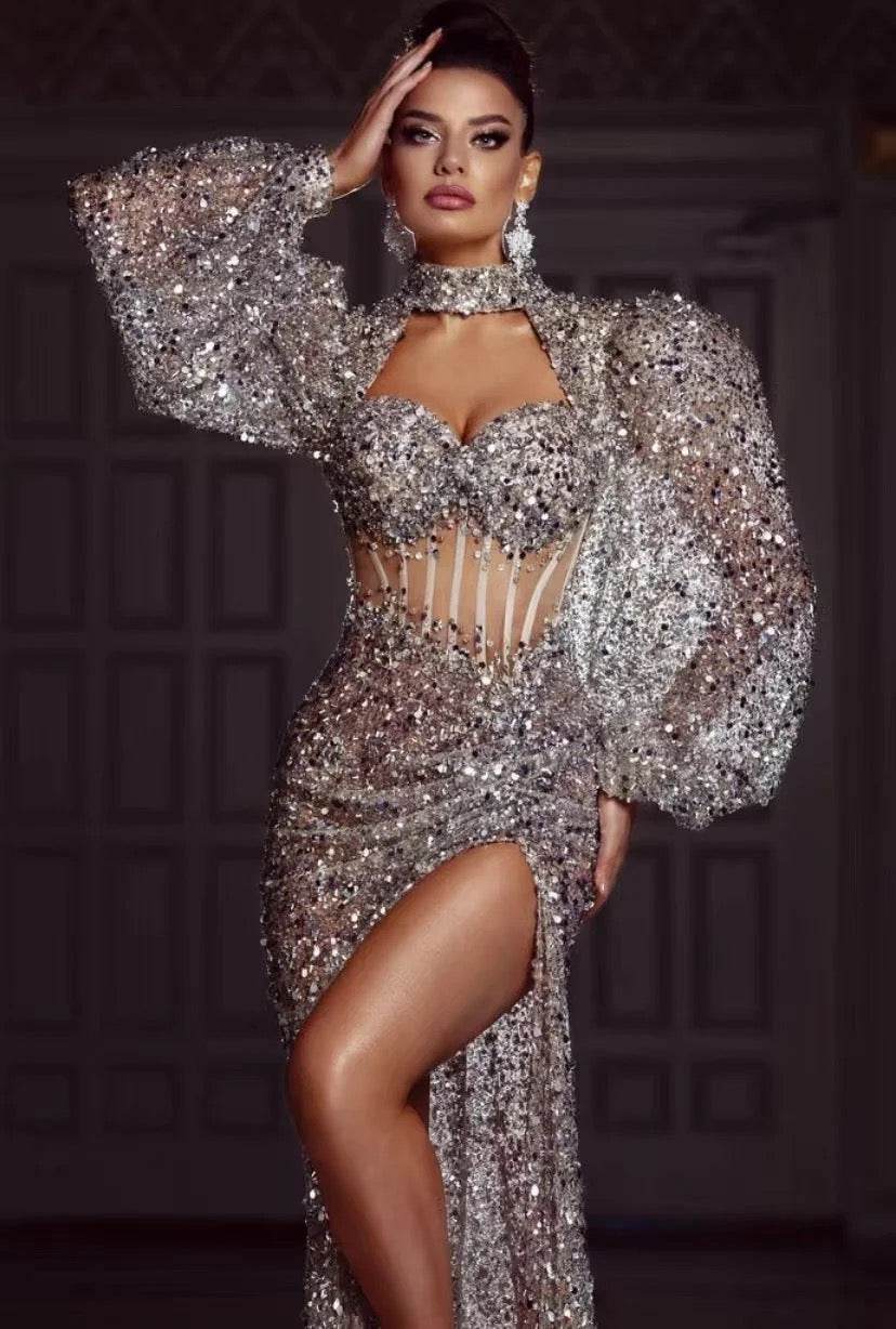 Lorah sequin floor length dress - REBECATHELABEL