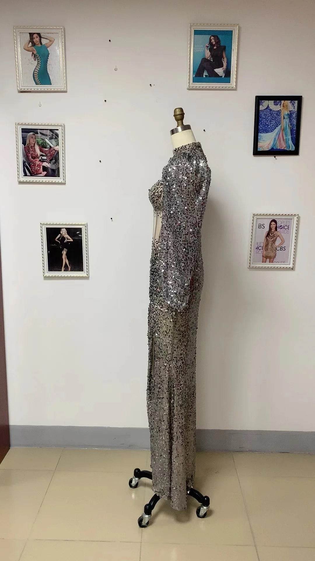 Lorah sequin floor length dress - REBECATHELABEL