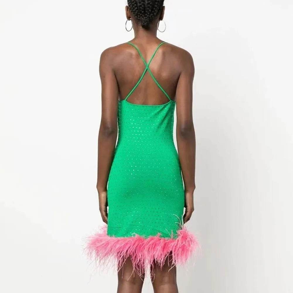 Lulu feather dress - REBECATHELABEL