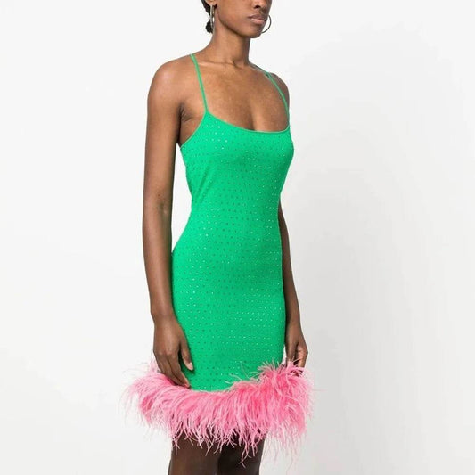 Lulu feather dress - REBECATHELABEL