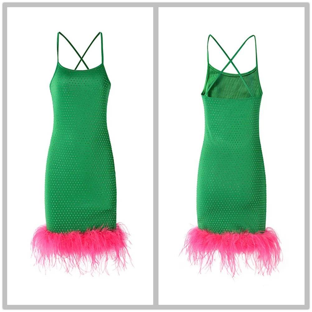 Lulu feather dress - REBECATHELABEL