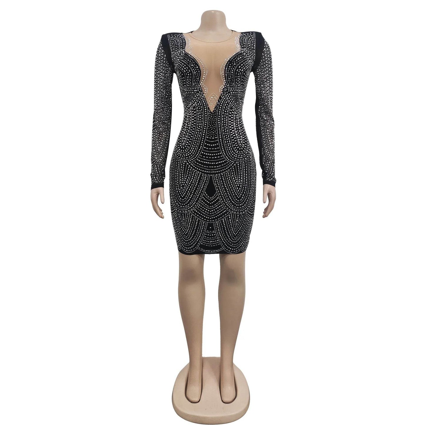 Lulu rhinestone mini dress - REBECATHELABEL