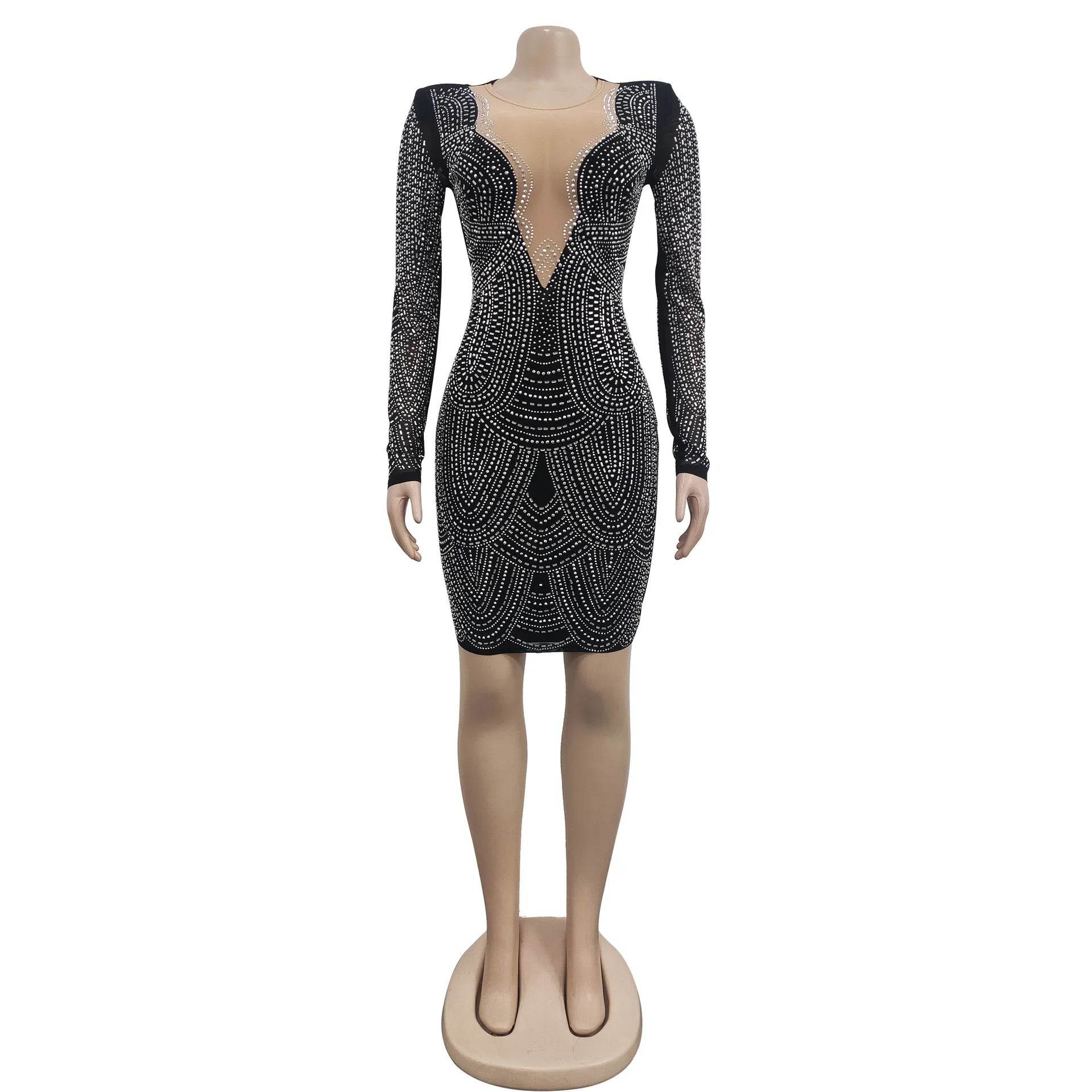 Lulu rhinestone mini dress - REBECATHELABEL