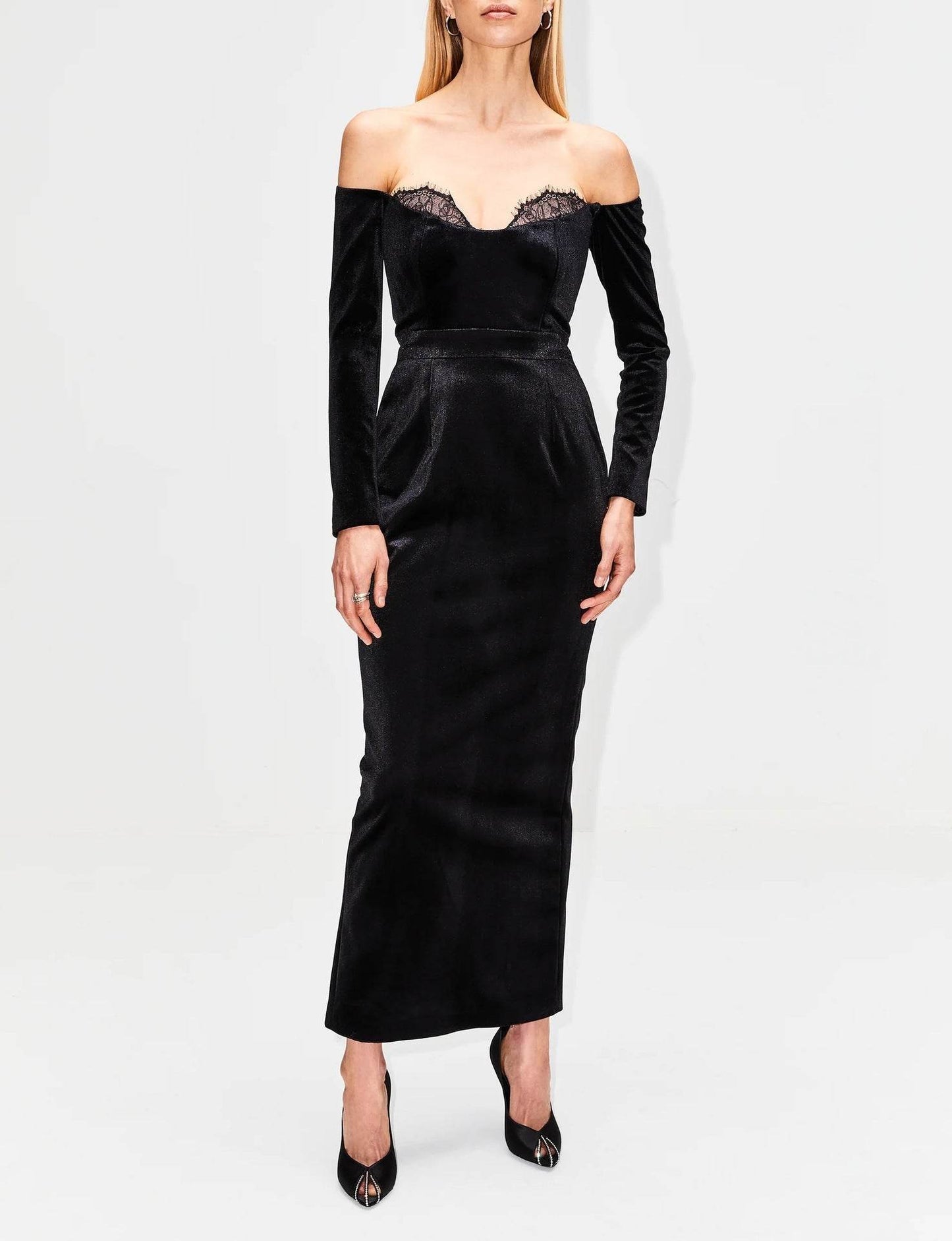 Lulu velvet midi dress - REBECATHELABEL