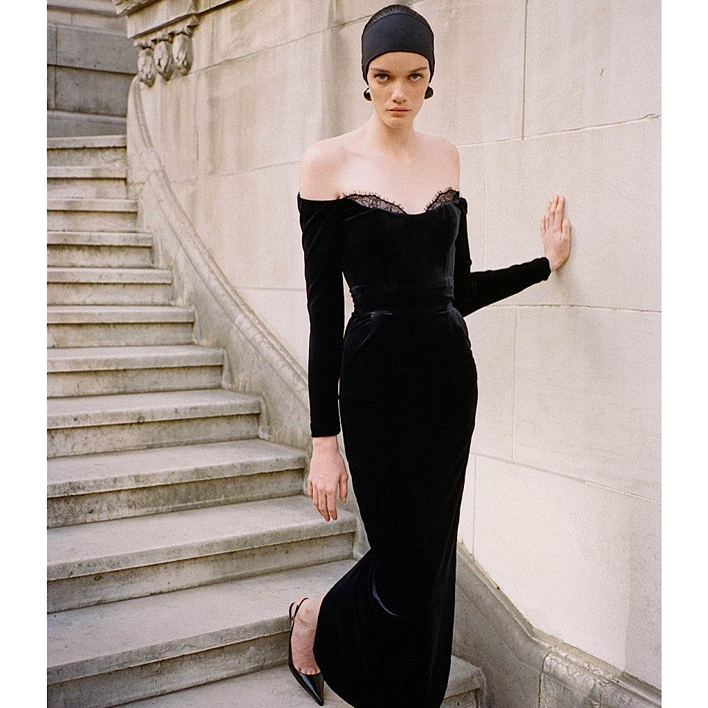 Lulu velvet midi dress - REBECATHELABEL