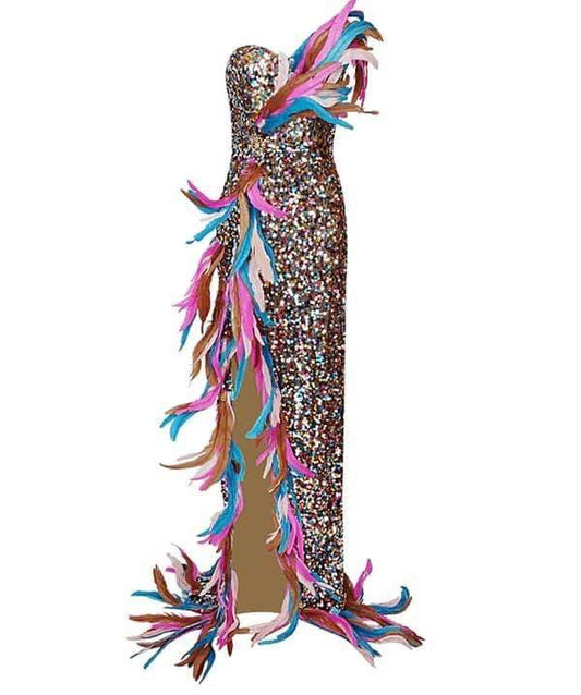 Majo feather dress - REBECATHELABEL