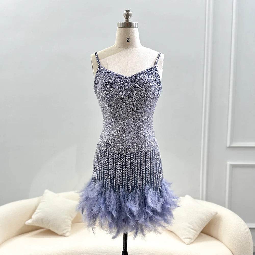 Mermaid Sweatheart Spaghetti Strap Short Evening Dress - REBECATHELABEL