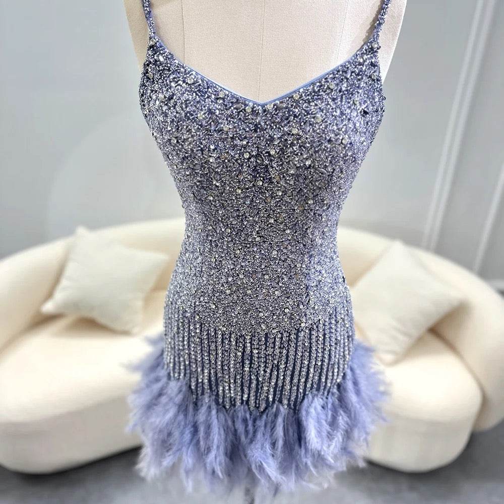 Mermaid Sweatheart Spaghetti Strap Short Evening Dress - REBECATHELABEL