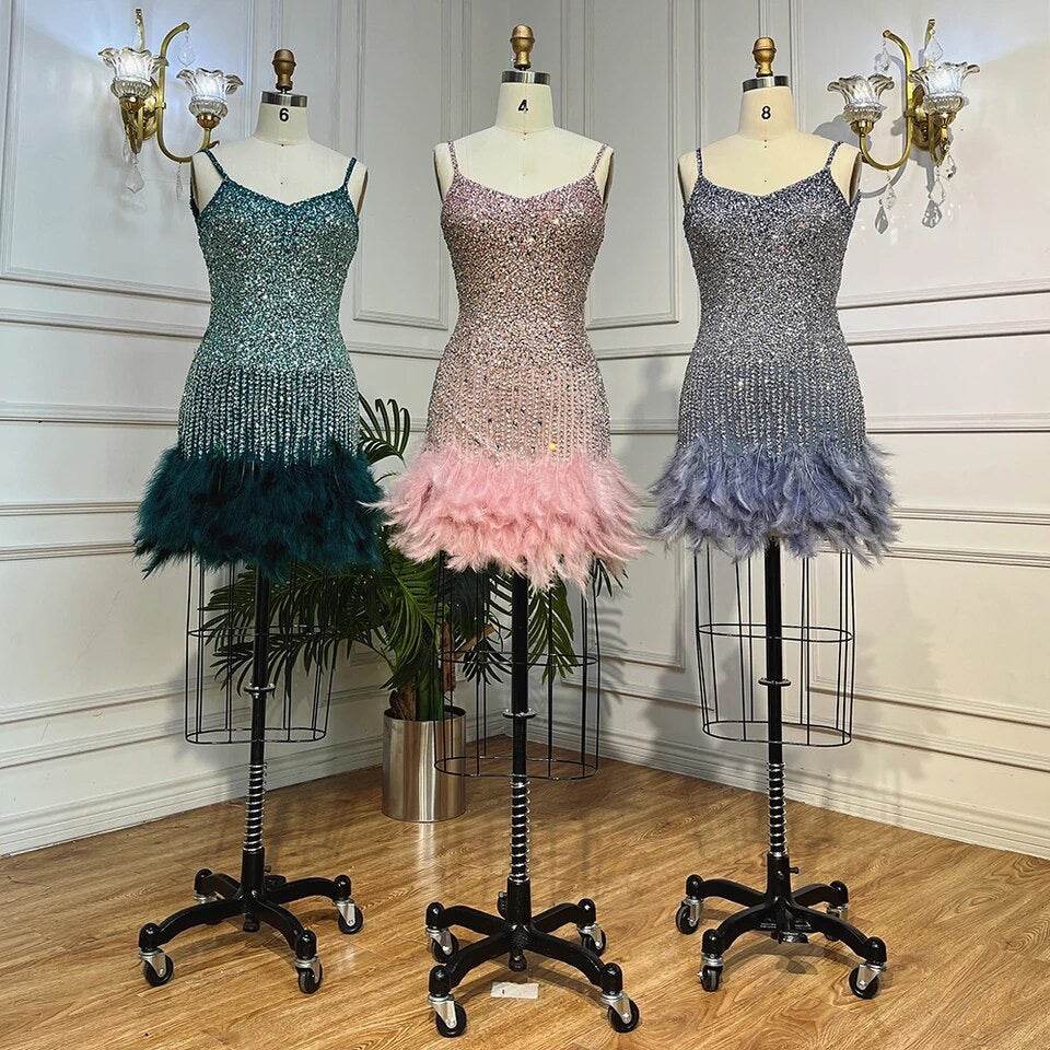 Mermaid Sweatheart Spaghetti Strap Short Evening Dress - REBECATHELABEL