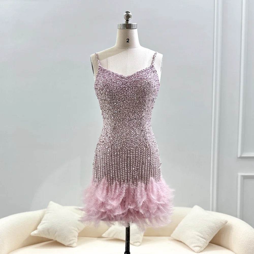 Mermaid Sweatheart Spaghetti Strap Short Evening Dress - REBECATHELABEL