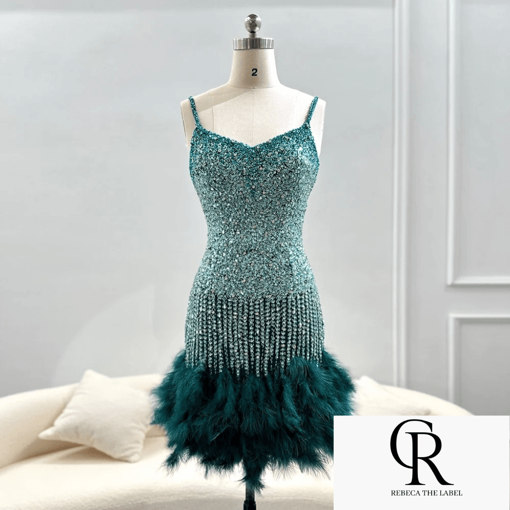 Mermaid Sweatheart Spaghetti Strap Short Evening Dress - REBECATHELABEL