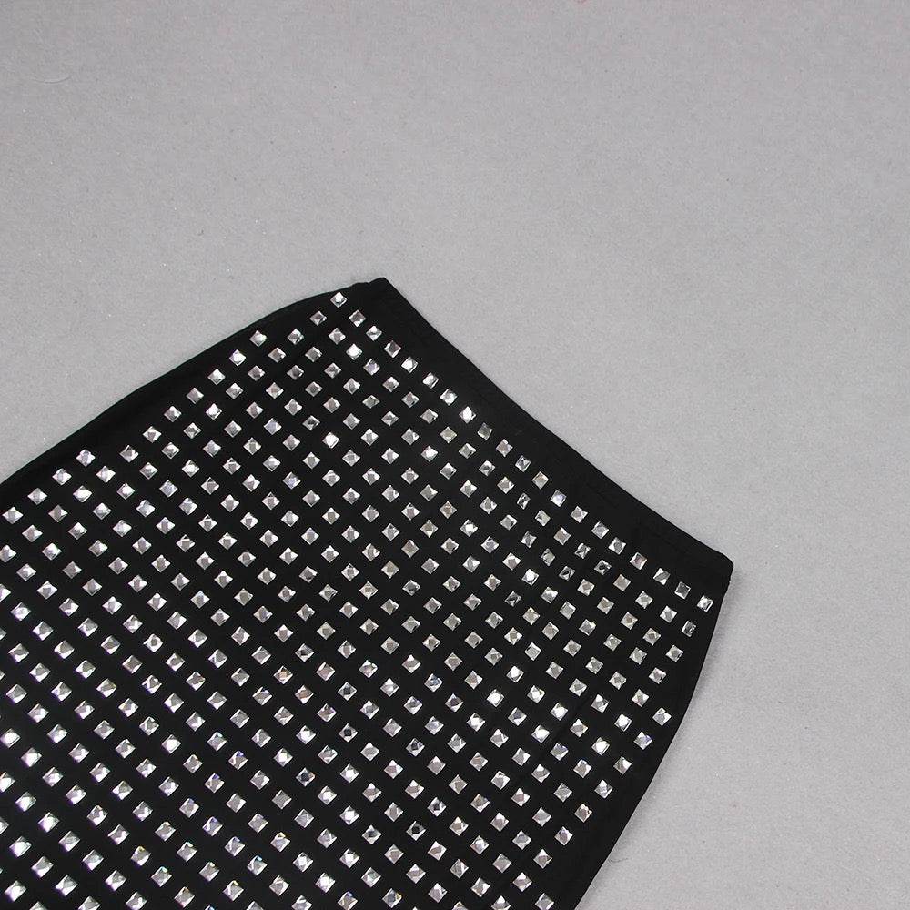 Mesh Black Sparkling Diamond skirt - REBECATHELABEL