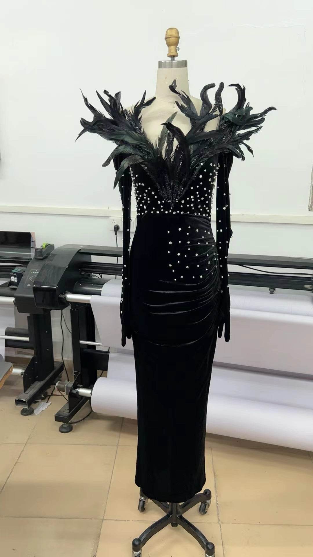 Milan feather dress - REBECATHELABEL