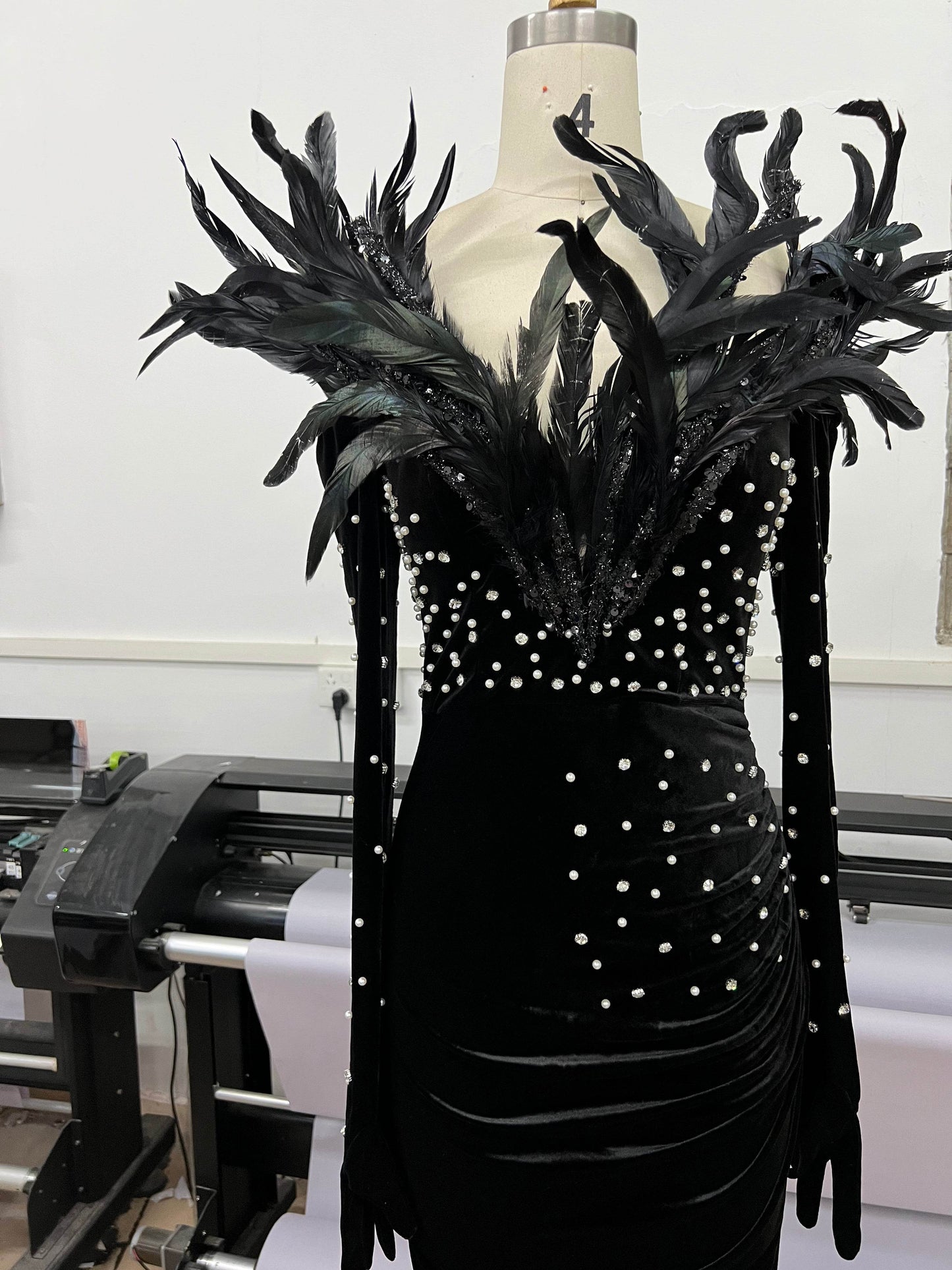 Milan feather dress - REBECATHELABEL