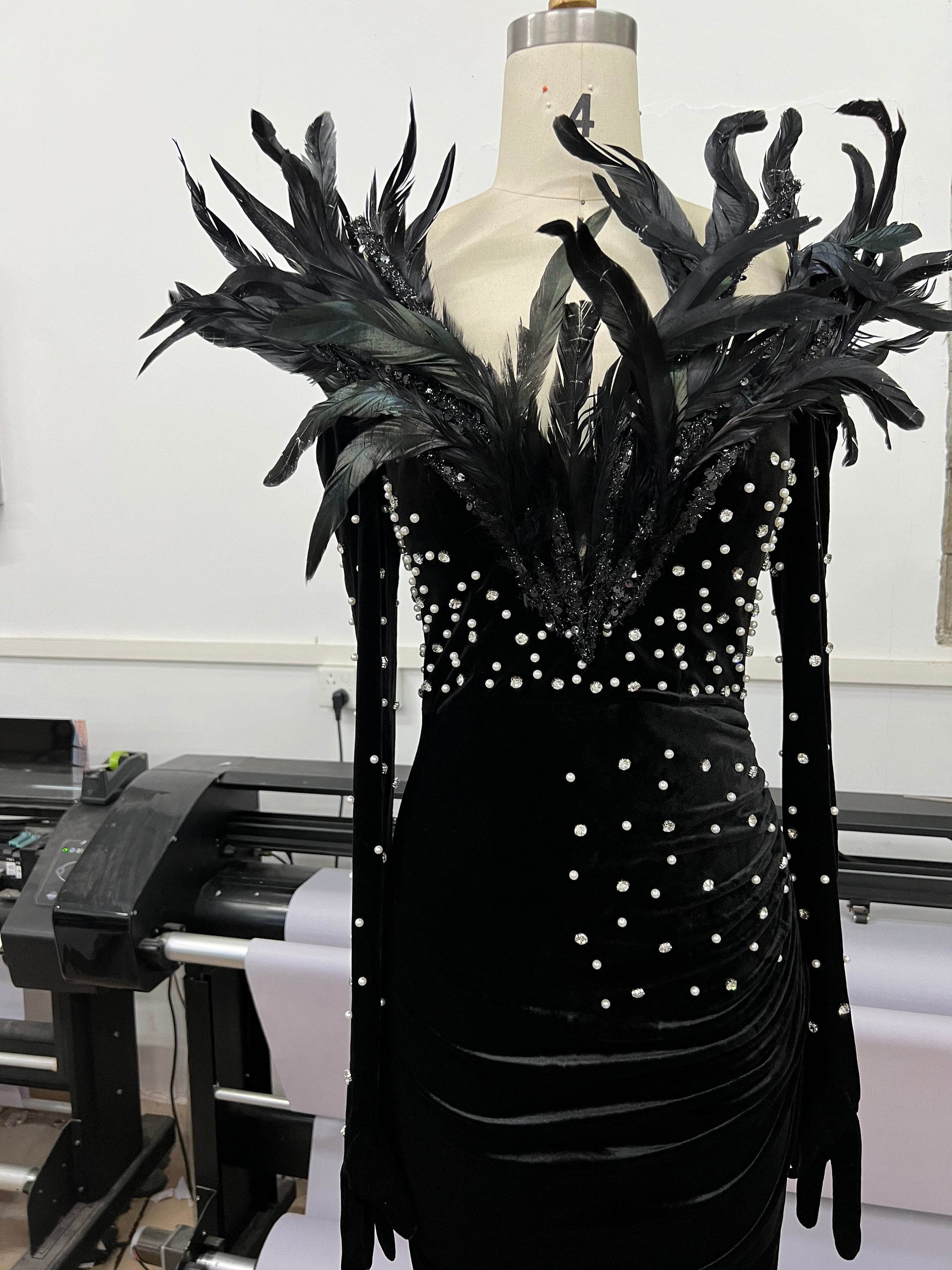 Milan feather dress - REBECATHELABEL