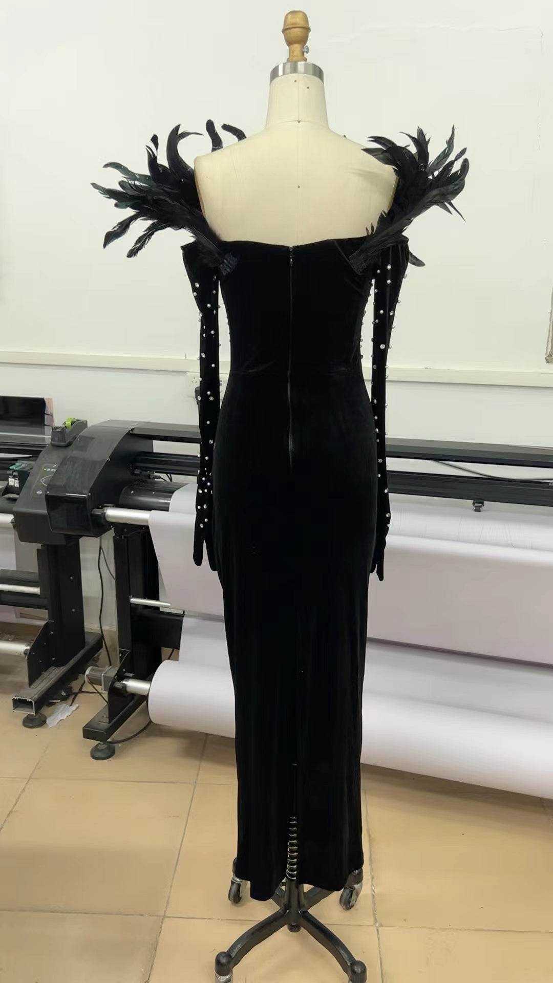 Milan feather dress - REBECATHELABEL