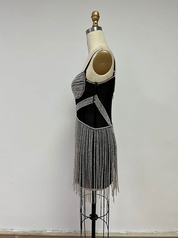 Milan tassels rhinestone dress - REBECATHELABEL