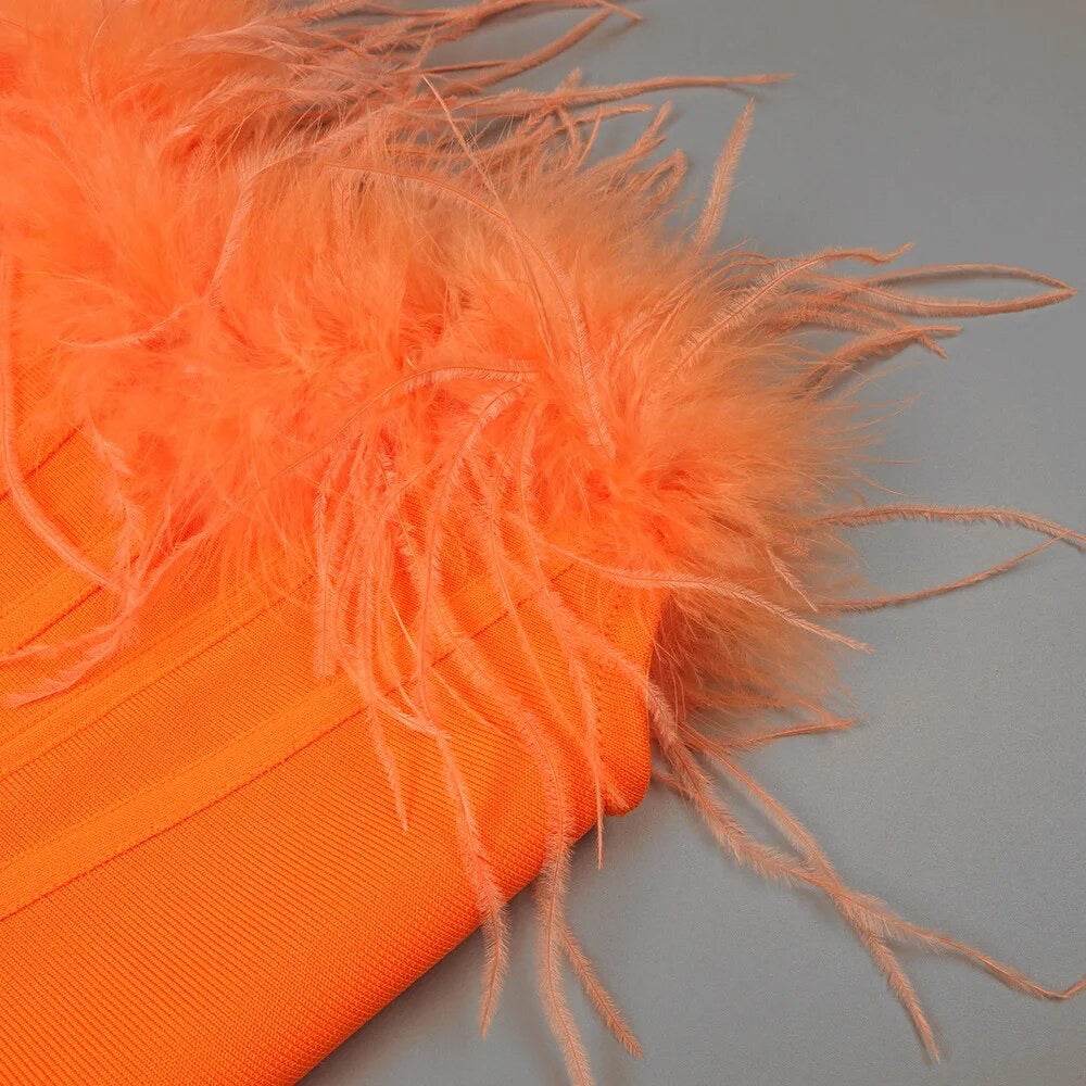 Naked Top and Purple Sequin Pants feather Set - REBECATHELABEL