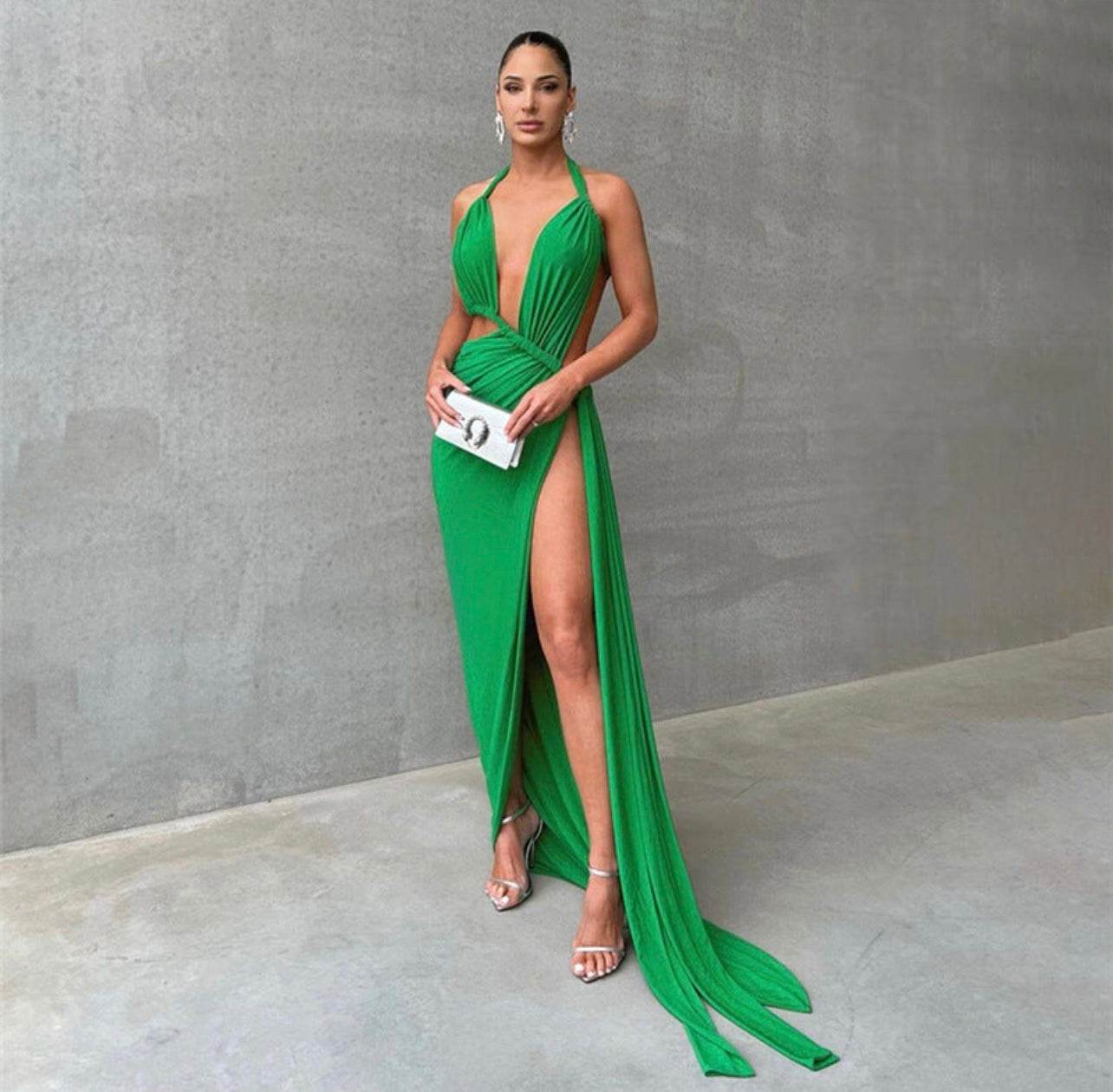 Nianda floor length high slit dress - REBECATHELABEL