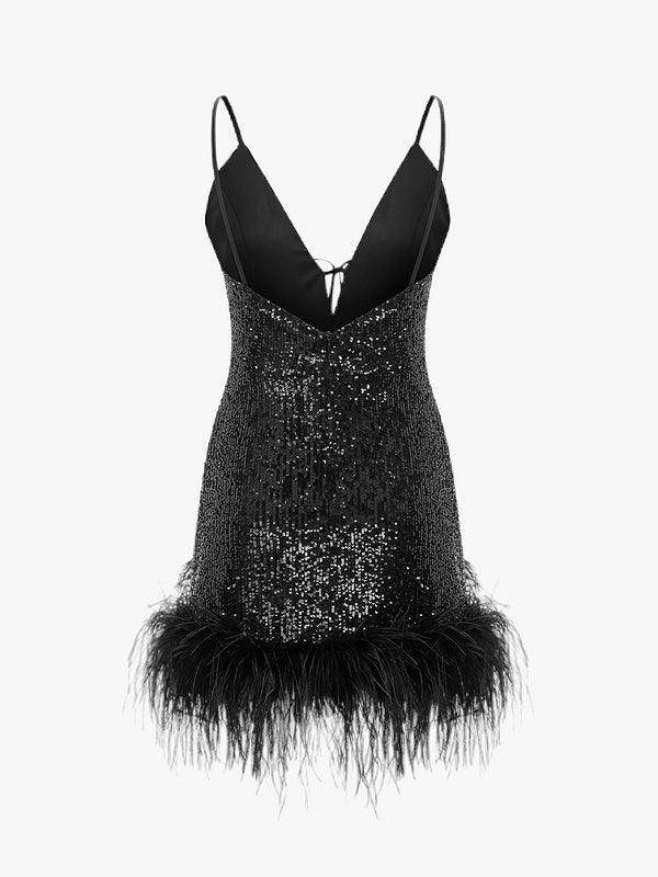 Nishel feather mini dress - REBECATHELABEL