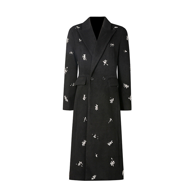 Office Rhinestone Stitching Design Blazer