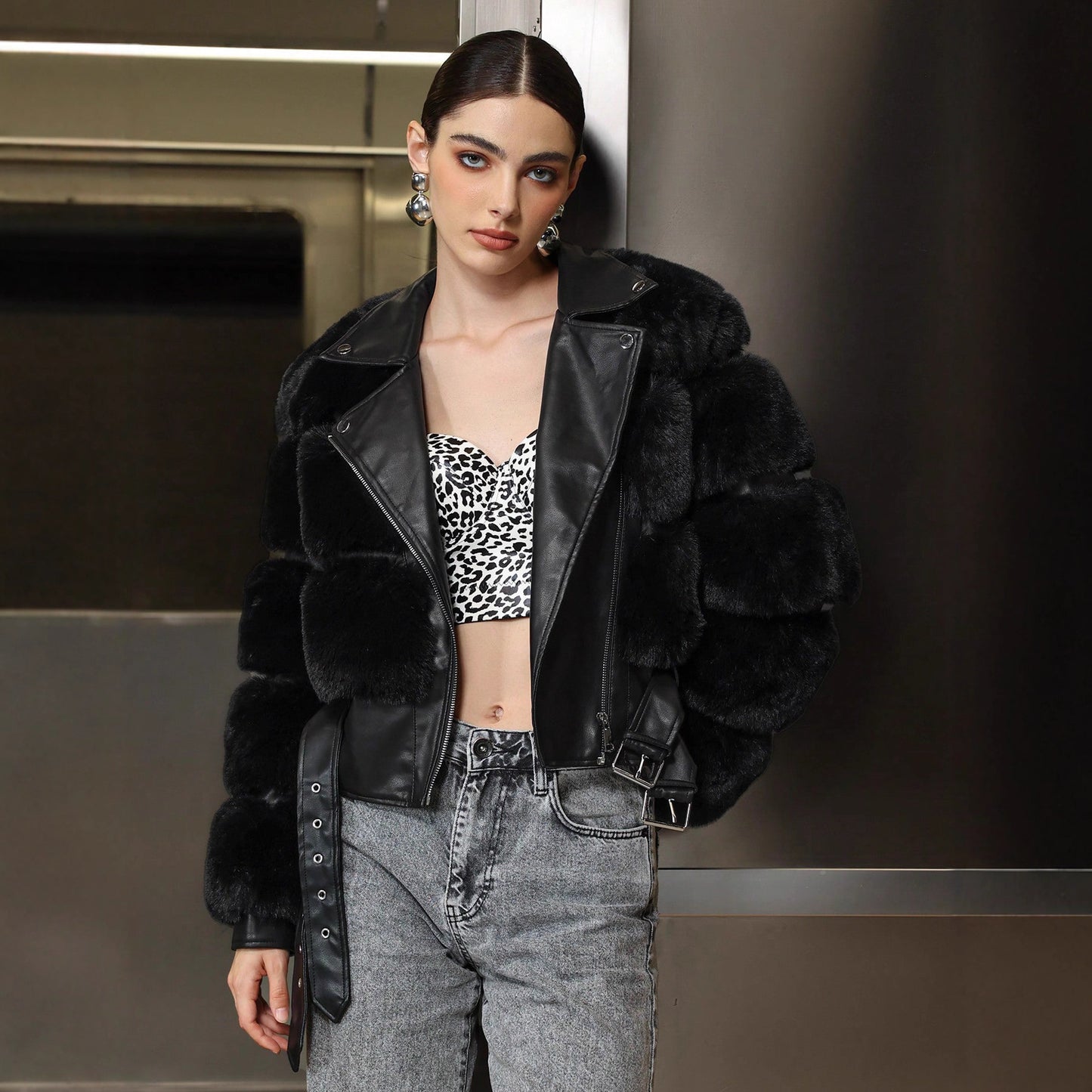 Animal Fur Coat Women Warm Keeping Cold-Proof Casual Outdoor Personality Winter Coat