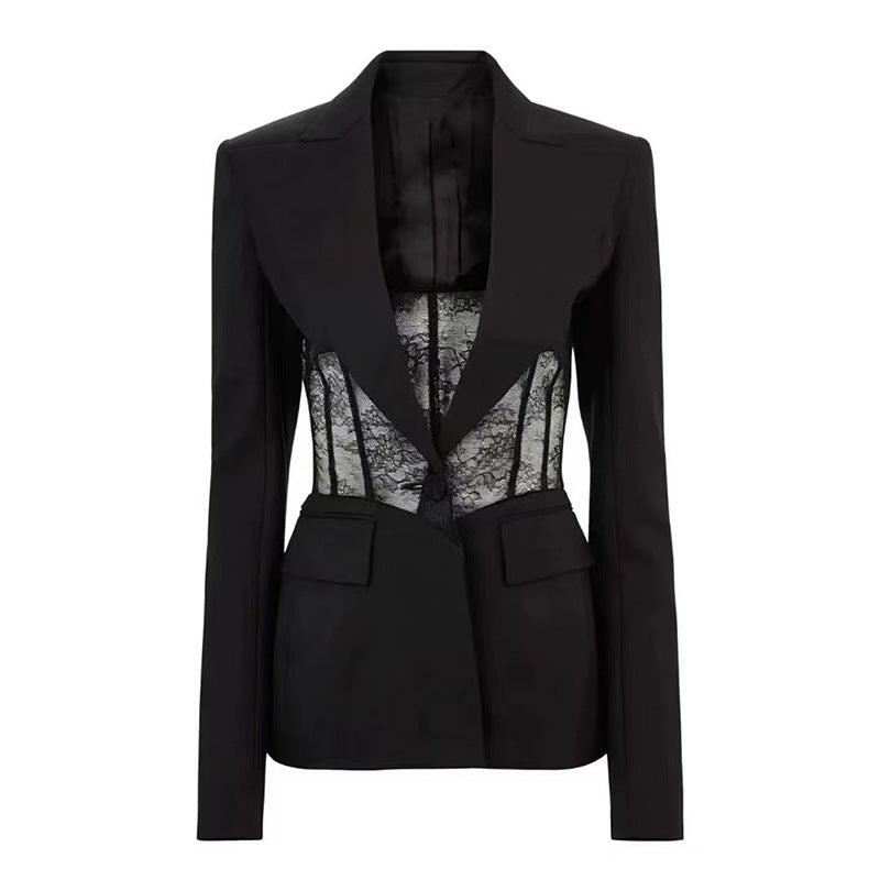 Lace Autumn Slim Fit Blazer