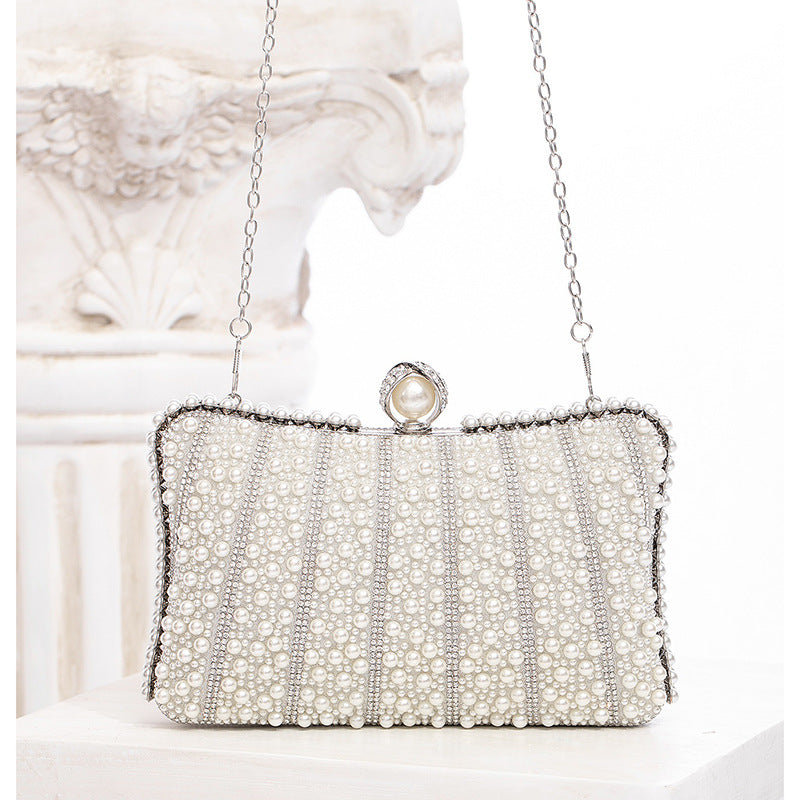 Pearl Tote All Match Evening Bag Chain Dinner Bag Cheongsam Clutch Bag