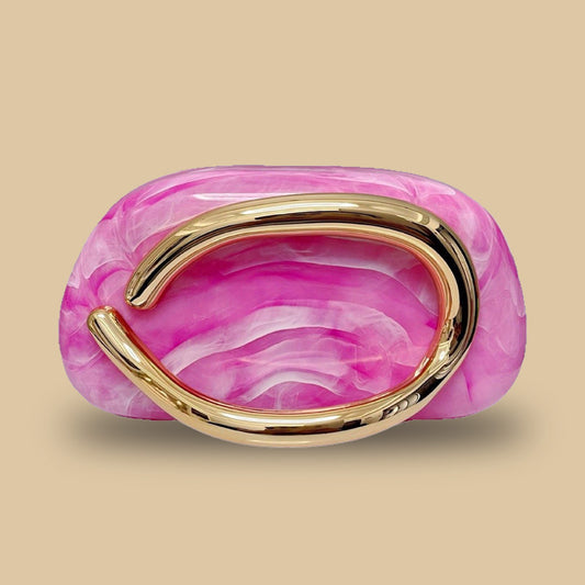 Metal Strip Cocktail Clutch High Sense Evening Bag